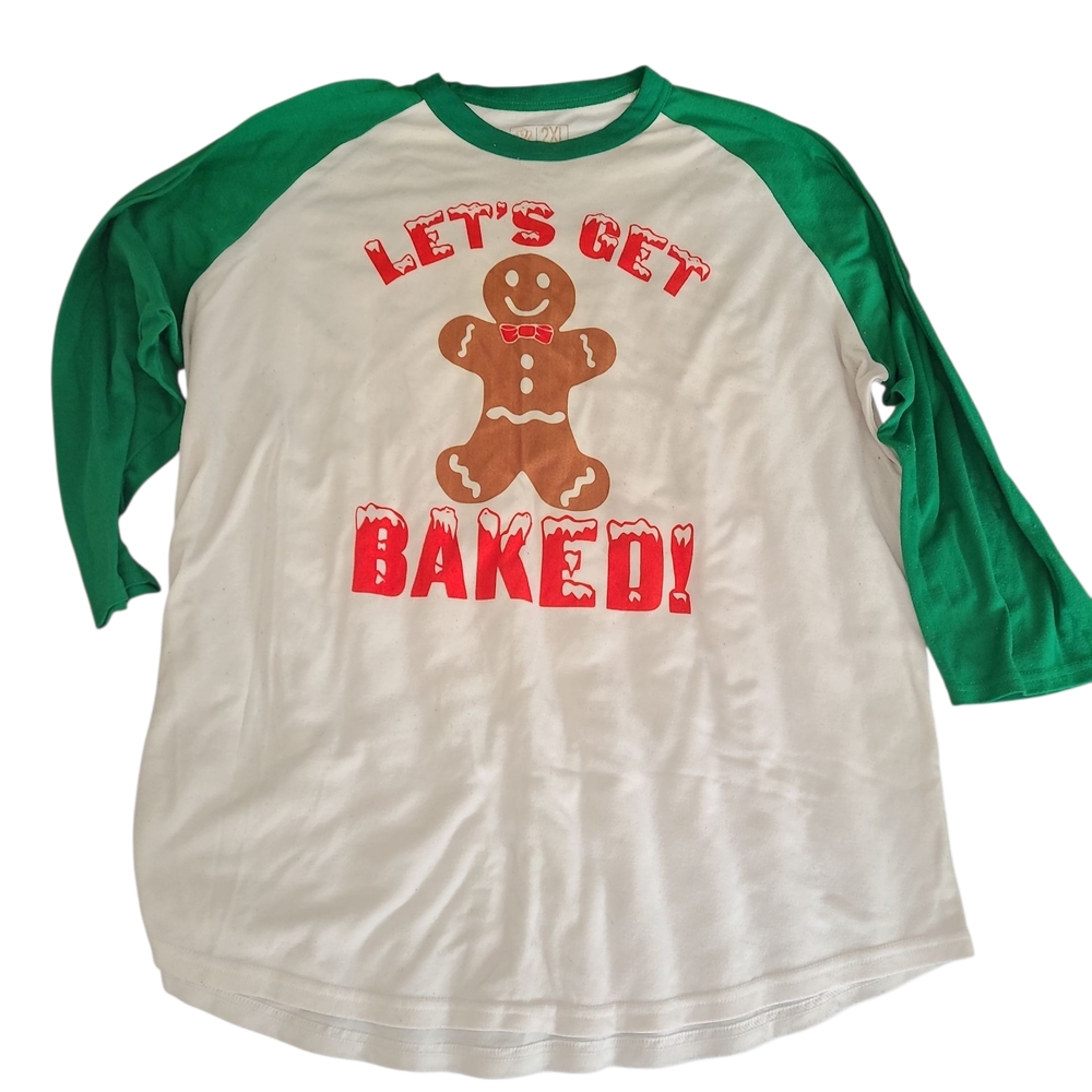 Green and White Gingerbread Graphic Tee